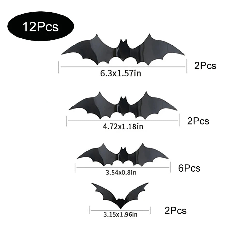 3D PVC Halloween Bat Wall Decorations
