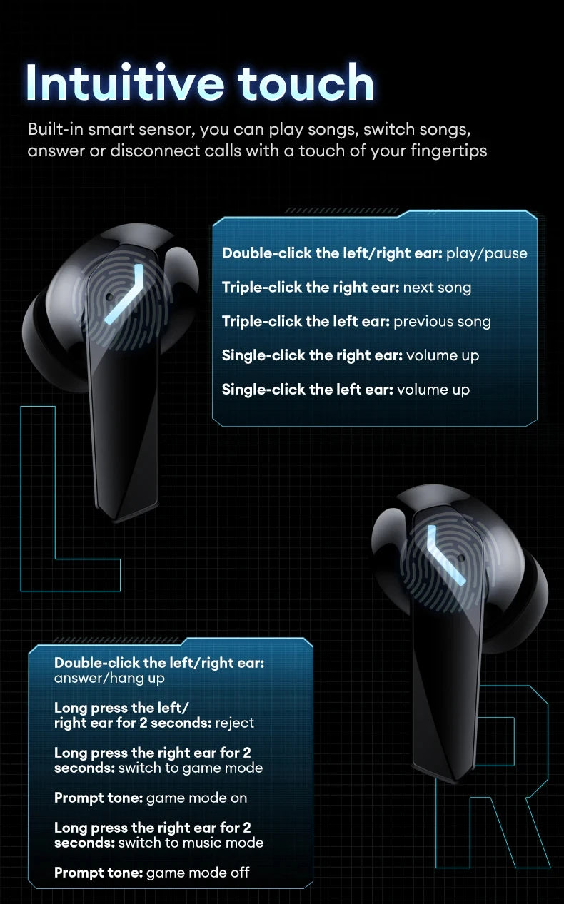 Lenovo Think Plus XT53 Wireless Earbuds – Bluetooth 5.4 Gaming Headset with LED Display & Long Battery Life