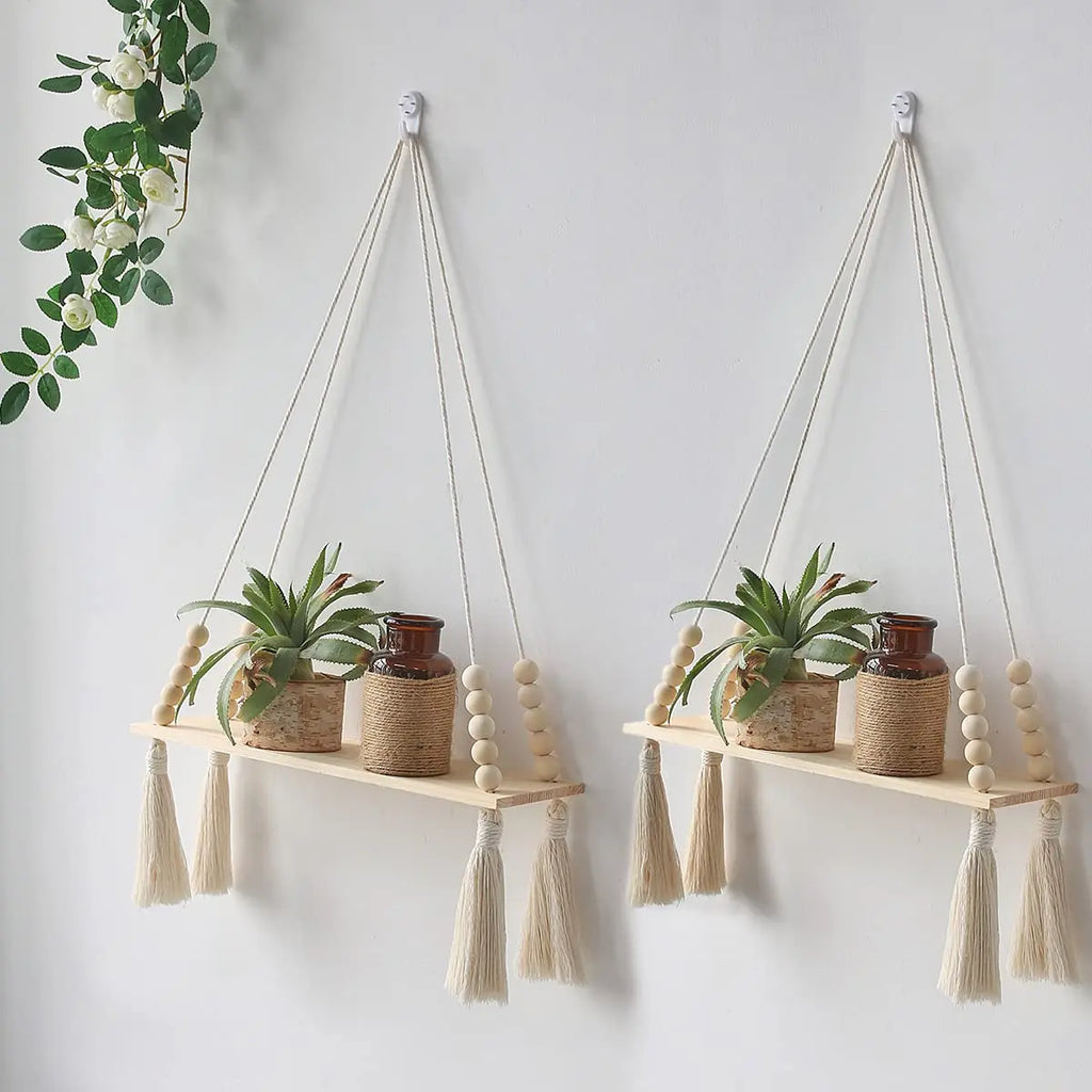 Macramé Wall Hanging Shelf Floating Wall Shelf
