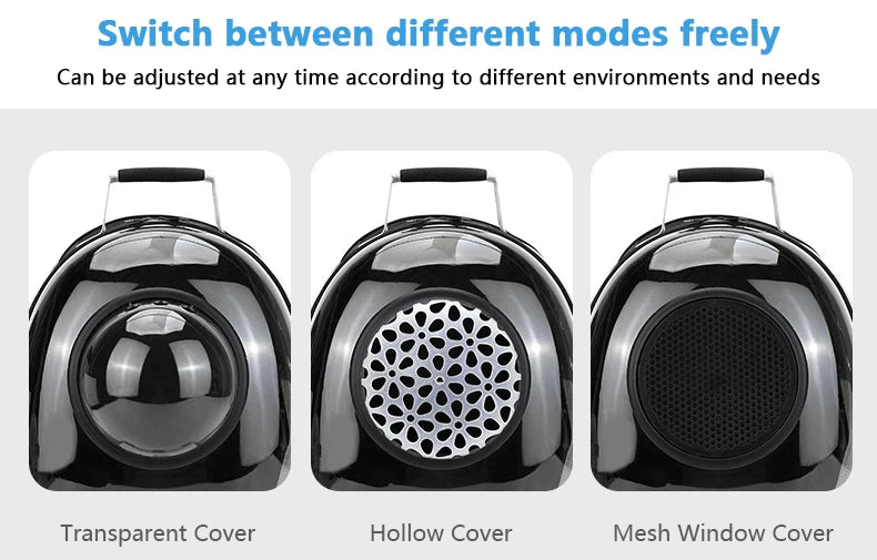 Three different cover options for a product with text indicating adjustable modes.