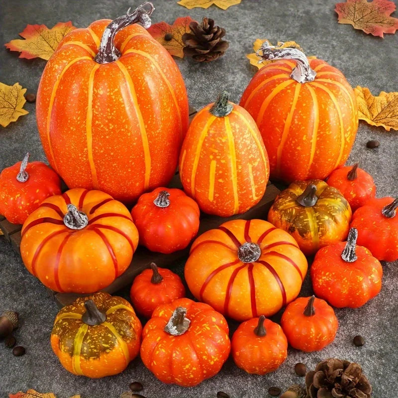 7pcs Artificial Pumpkin Set - Halloween Decor