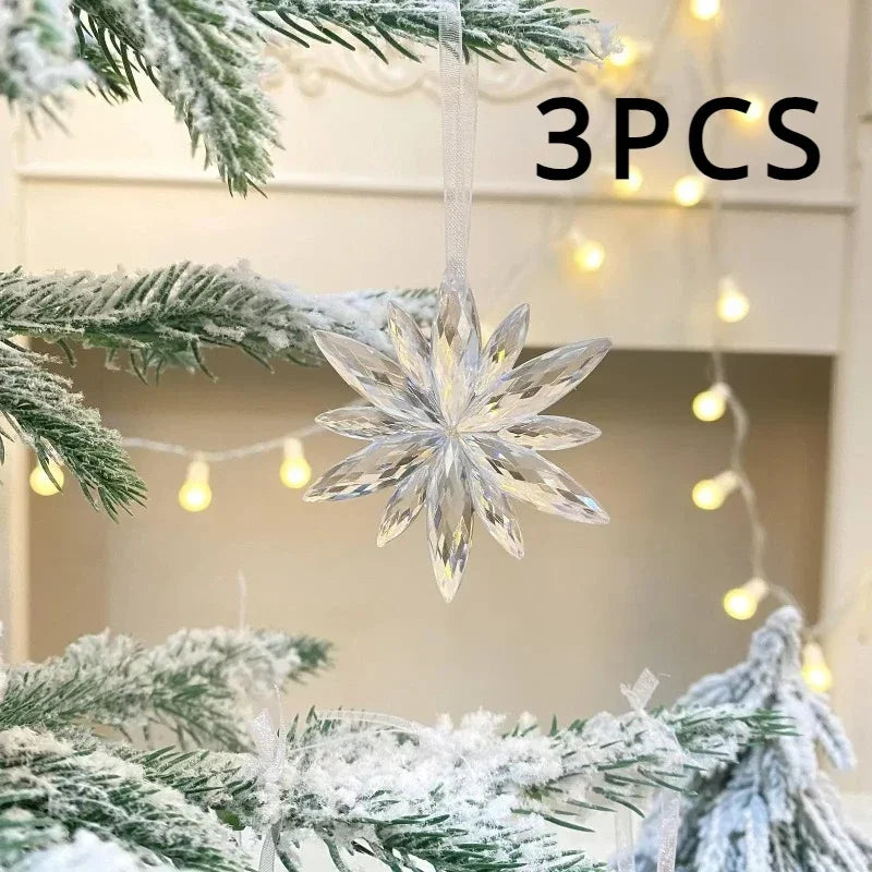 Transparent Snowflake Pendants