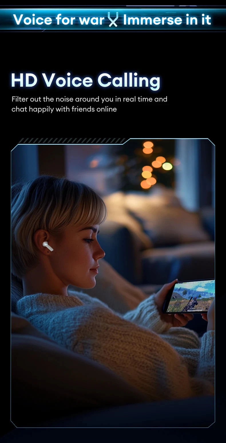 Lenovo Think Plus XT53 Wireless Earbuds – Bluetooth 5.4 Gaming Headset with LED Display & Long Battery Life