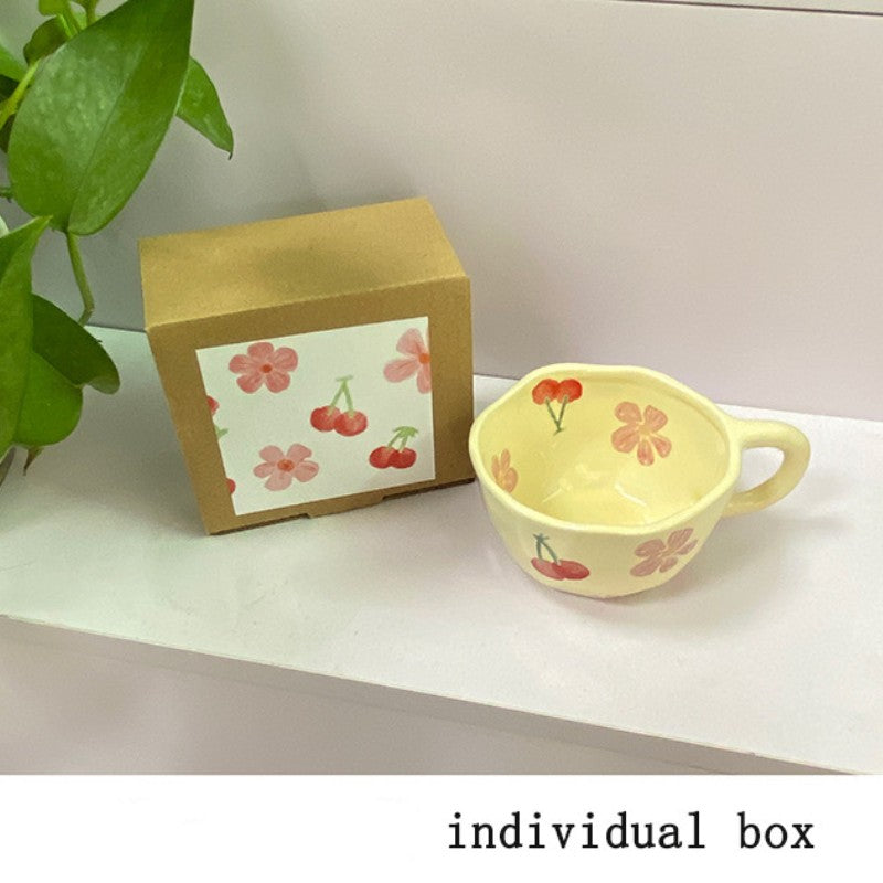 Irregular Flower Ceramic Korean Style Mugs