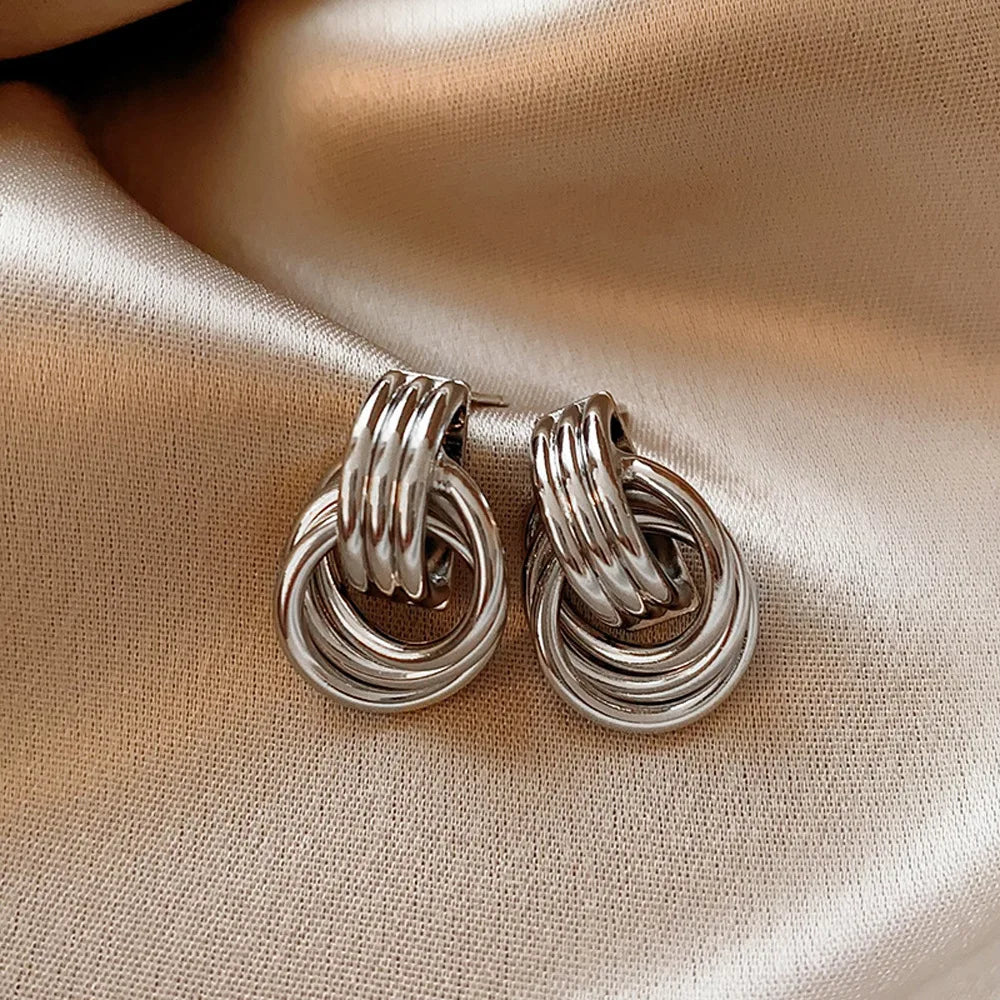 Textured Intersecting Knot Earrings