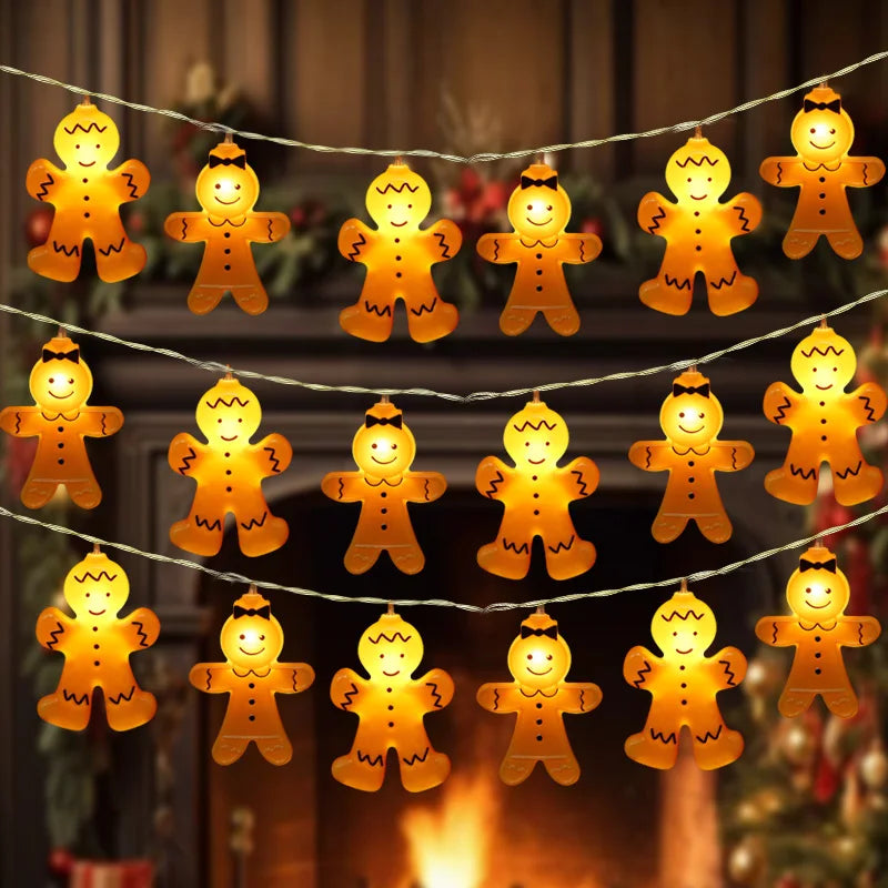 Christmas LED String Lights – Santa Claus & Gingerbread Man