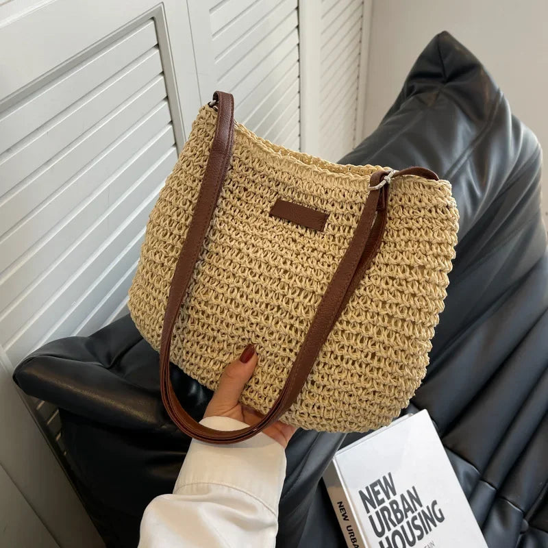 Bohemian Straw Tote Bag