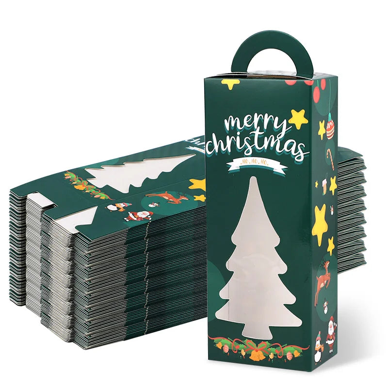 Christmas Tree Gift Boxes with Clear Window