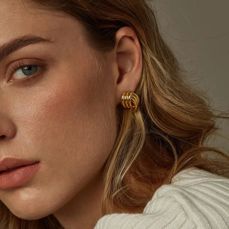 Textured Intersecting Knot Earrings