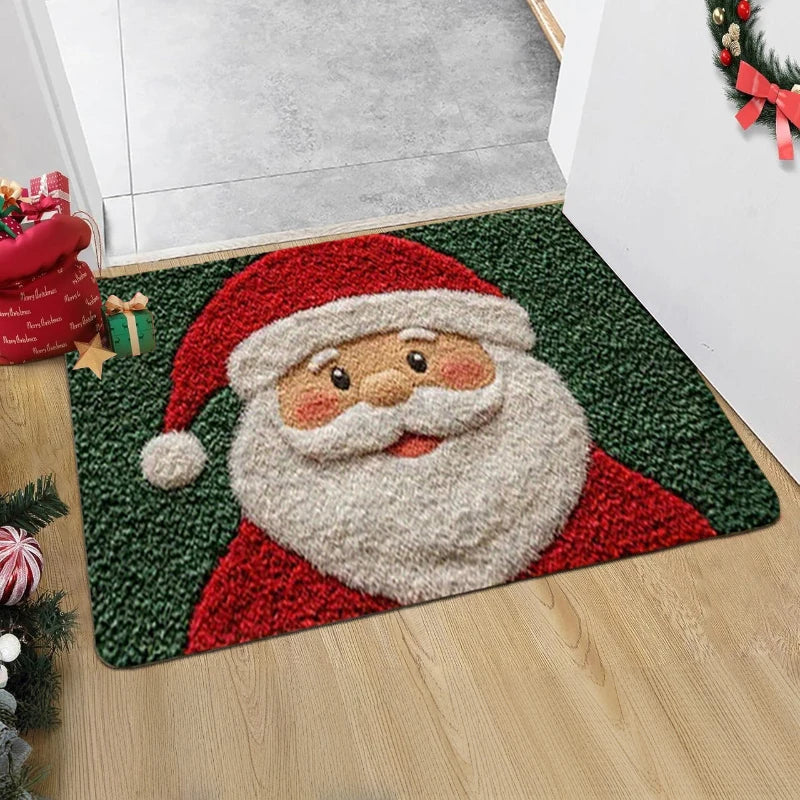 Christmas Door Mat – Santa Claus & Gingerbread Man Design