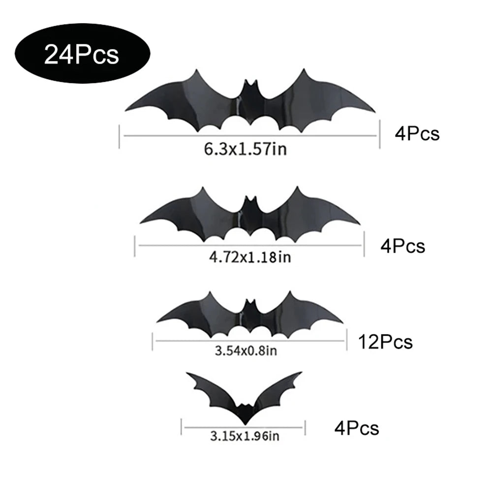 3D PVC Halloween Bat Wall Decorations