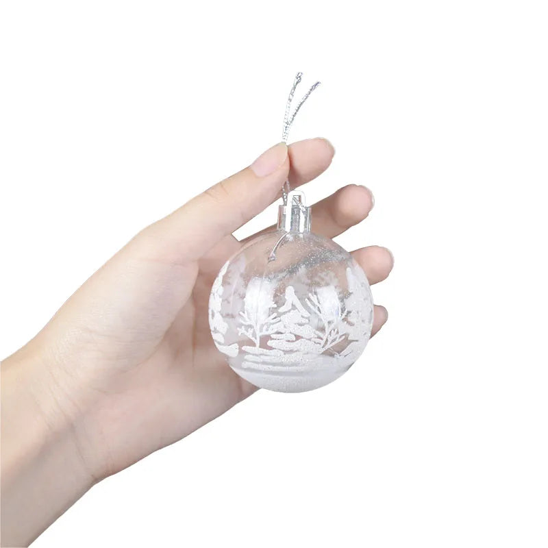 Clear Hanging Baubles for Christmas Tree Decoration