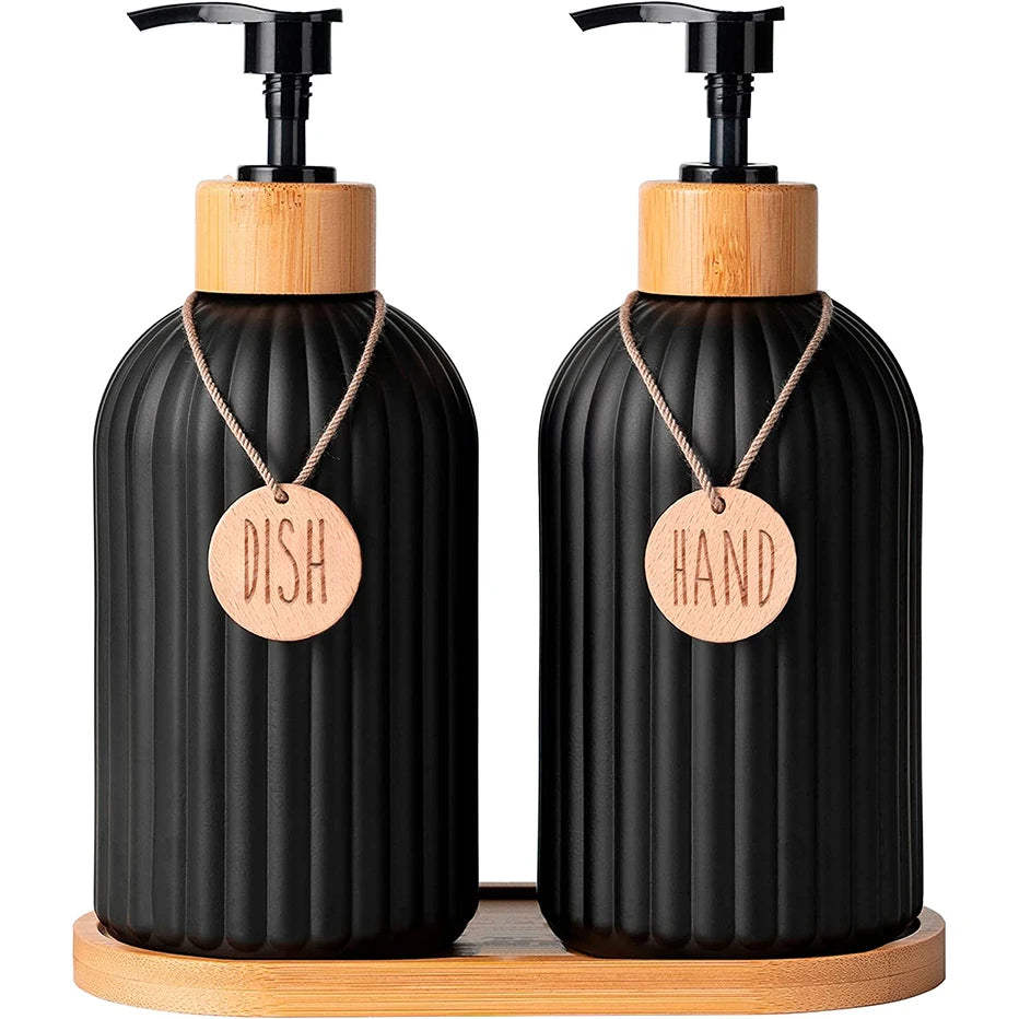 Black Kitchen Soap Dispenser Set
