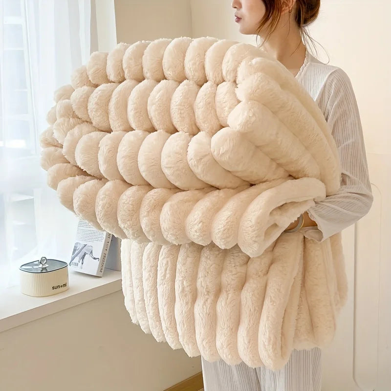 Cozy Korean-Style Thick Flannel Blanket