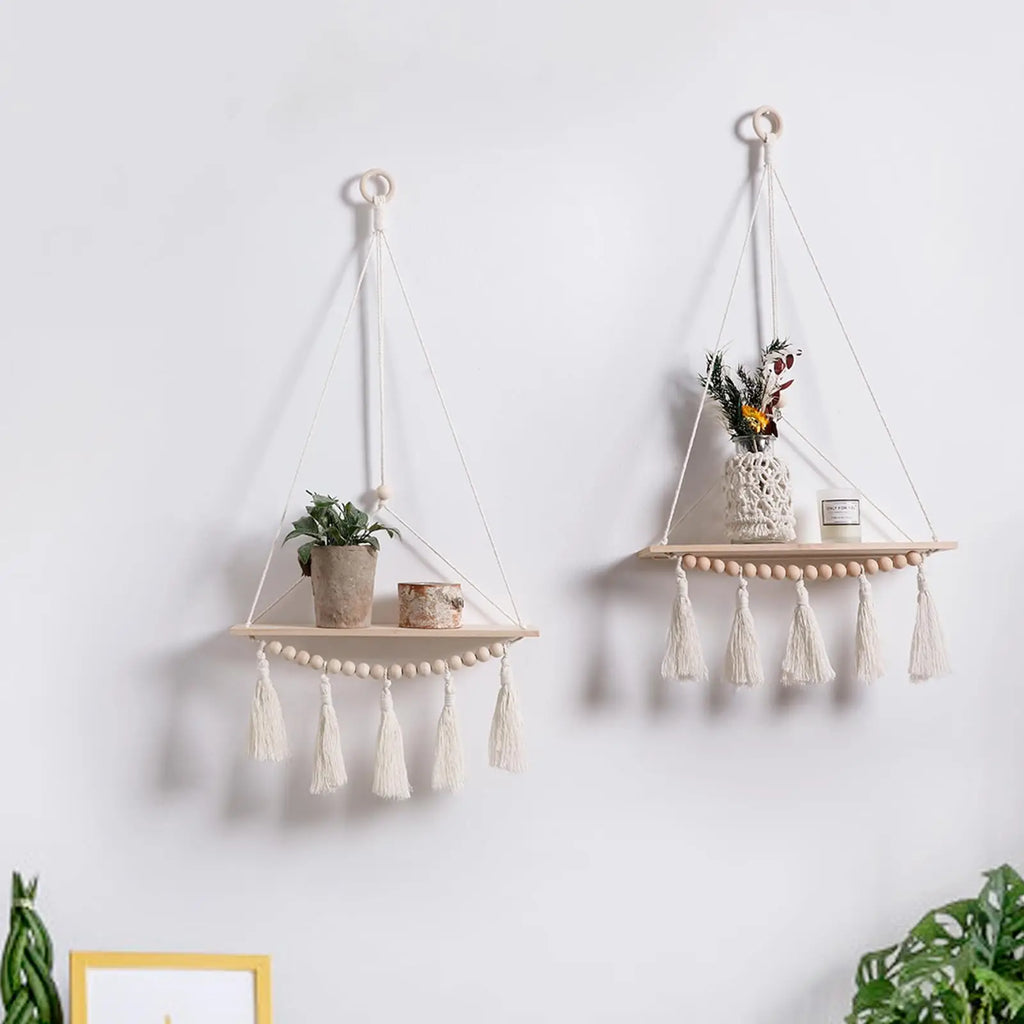 Macramé Wall Hanging Shelf Floating Wall Shelf