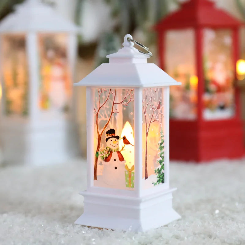 Santa Claus & Snowman Lantern Light