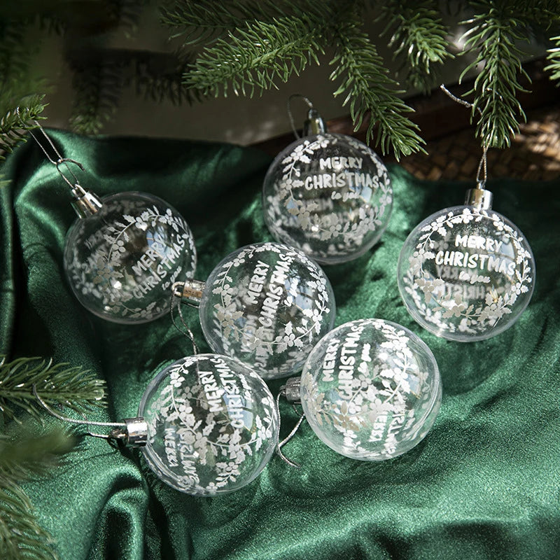 Clear Hanging Baubles for Christmas Tree Decoration