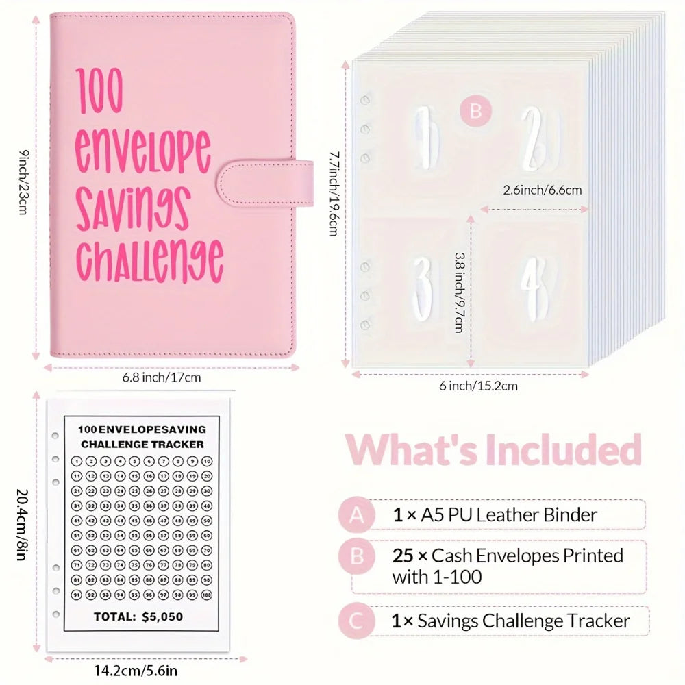 100 Envelopes Money Saving Challenge Budget Binder