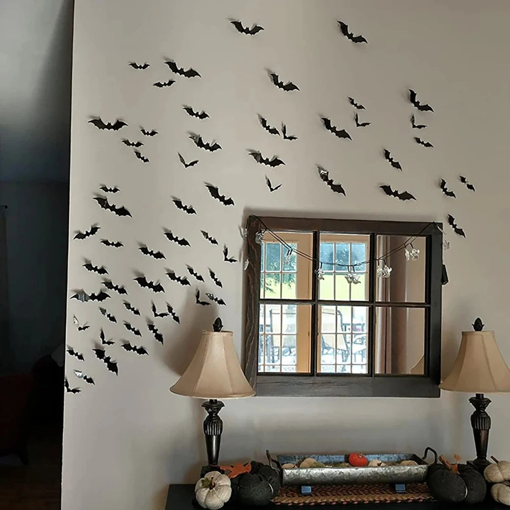 3D PVC Halloween Bat Wall Decorations