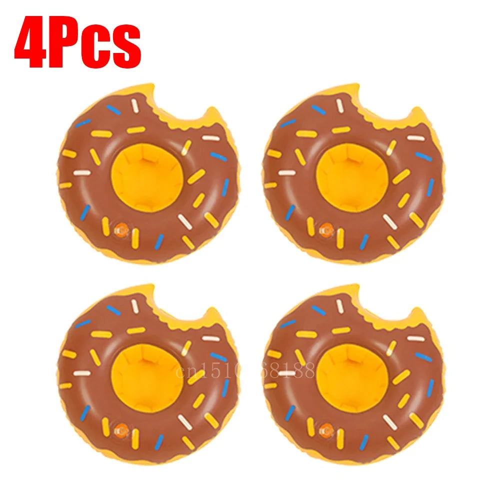 Bring tropical vibes to your next beach day or pool party with this Mini Coconut Tree & Flamingo Inflatable Drink Holder ! Made from durable PVC, it's lightweight, easy to inflate, and keeps your beverage floating right beside you.