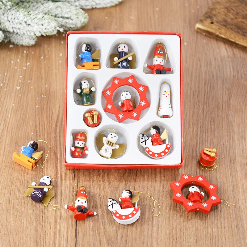 Wooden Train Christmas Ornaments