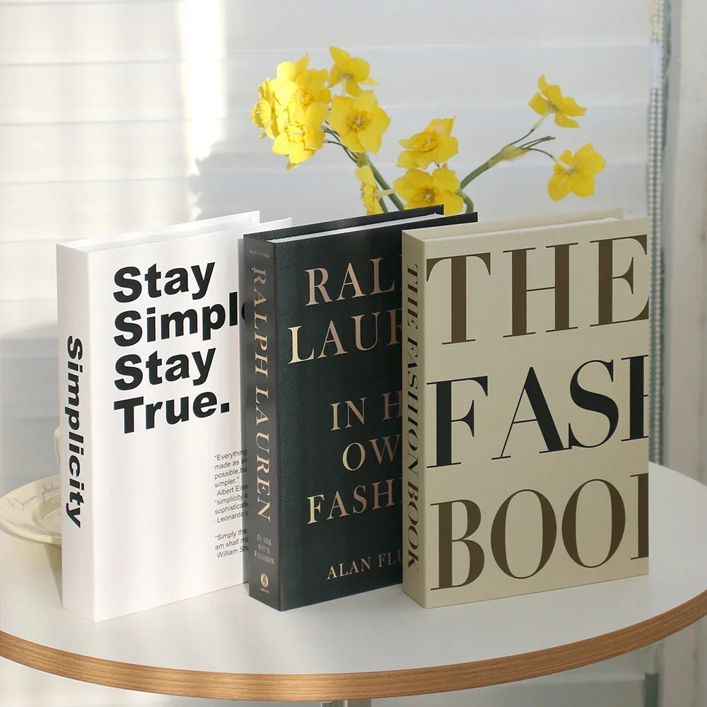 3Pcs Fashion Fake Books Living Room Decoration Designer Books