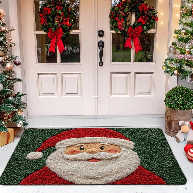 Christmas Door Mat – Santa Claus & Gingerbread Man Design
