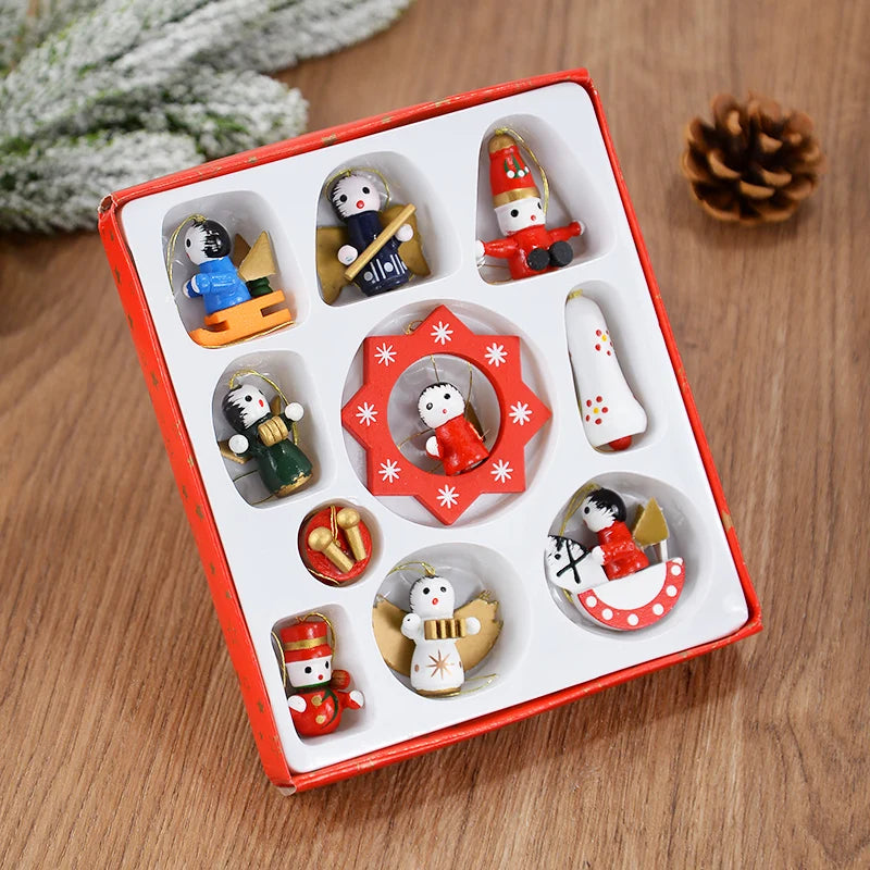 Wooden Train Christmas Ornaments