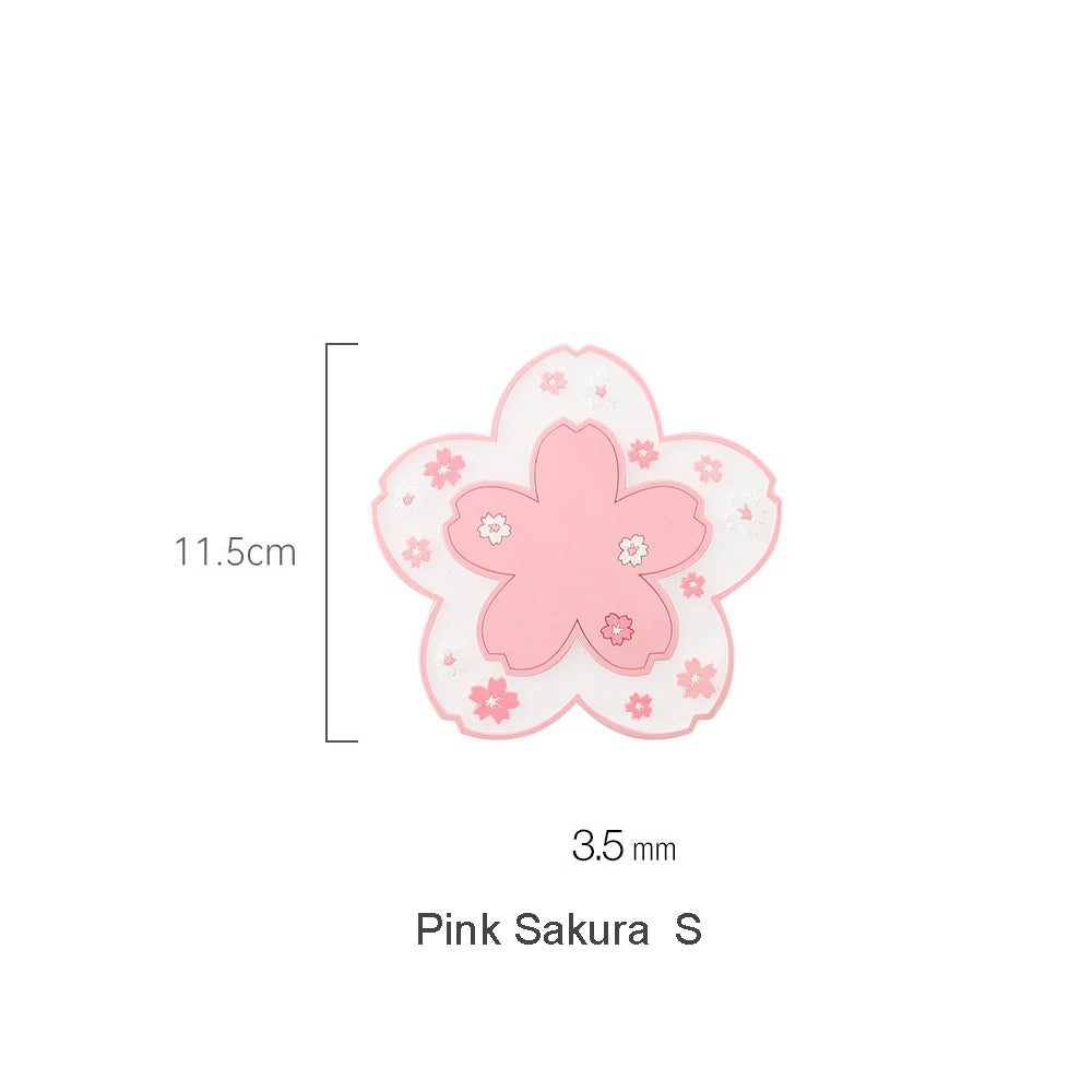 Kawaii Cherry Blossom Tea Coaster Mat