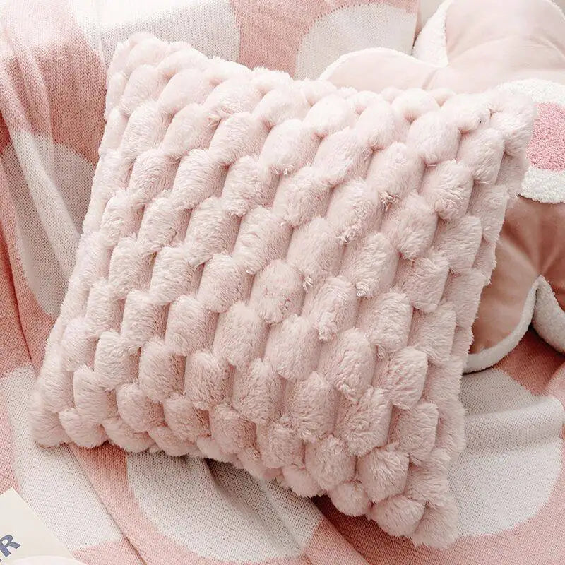 Pink Embroidered Decorative Cushion Cover – Floral Design