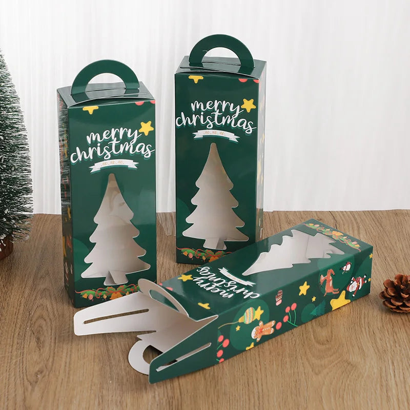 Christmas Tree Gift Boxes with Clear Window