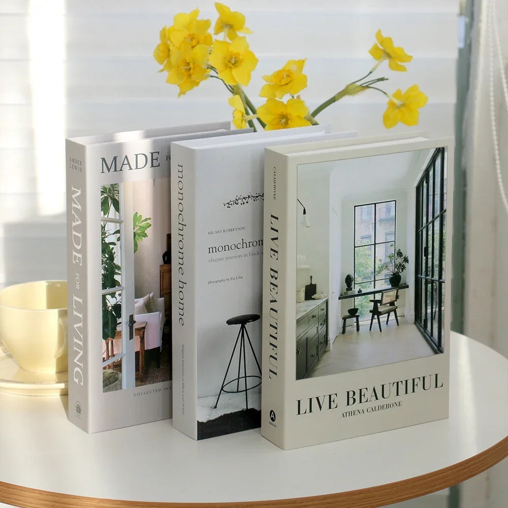 3Pcs Fashion Fake Books Living Room Decoration Designer Books