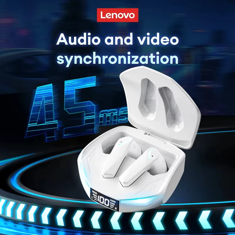 Lenovo Think Plus XT53 Wireless Earbuds – Bluetooth 5.4 Gaming Headset with LED Display & Long Battery Life