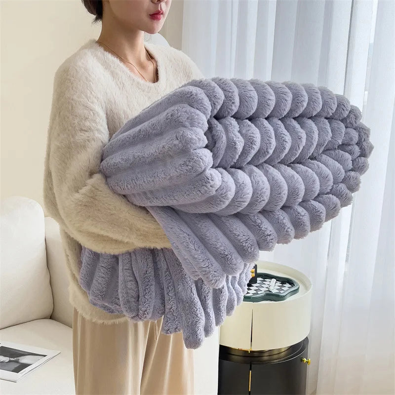 Cozy Korean-Style Thick Flannel Blanket