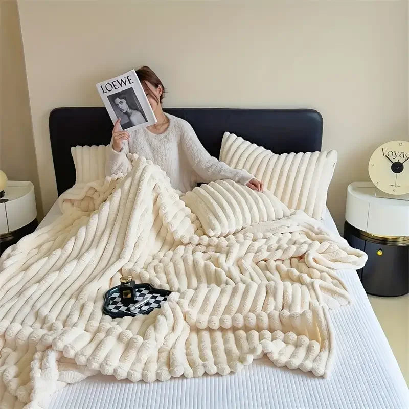Cozy Korean-Style Thick Flannel Blanket