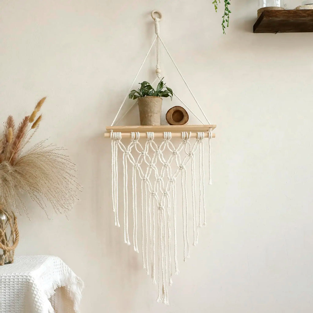 Macramé Wall Hanging Shelf Floating Wall Shelf