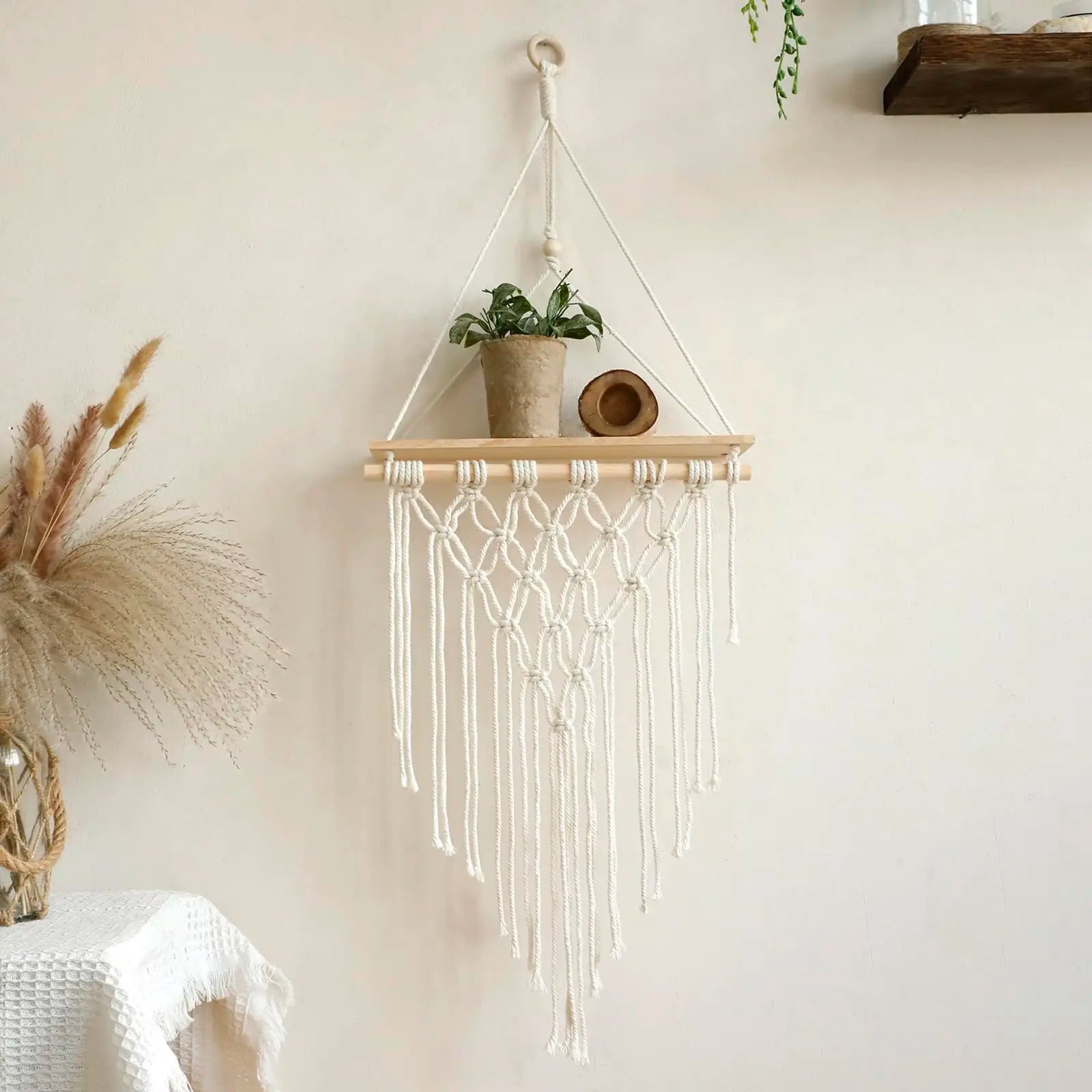 Macramé Wall Hanging Shelf Floating Wall Shelf