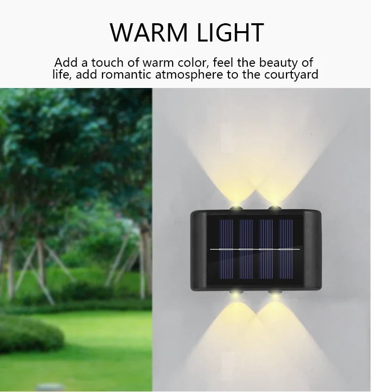 Solar Waterproof Wall Light for Courtyard Garden