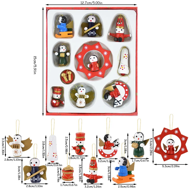 Wooden Train Christmas Ornaments