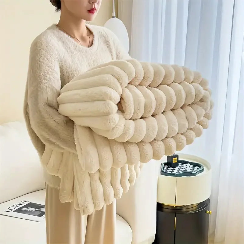 Cozy Korean-Style Thick Flannel Blanket