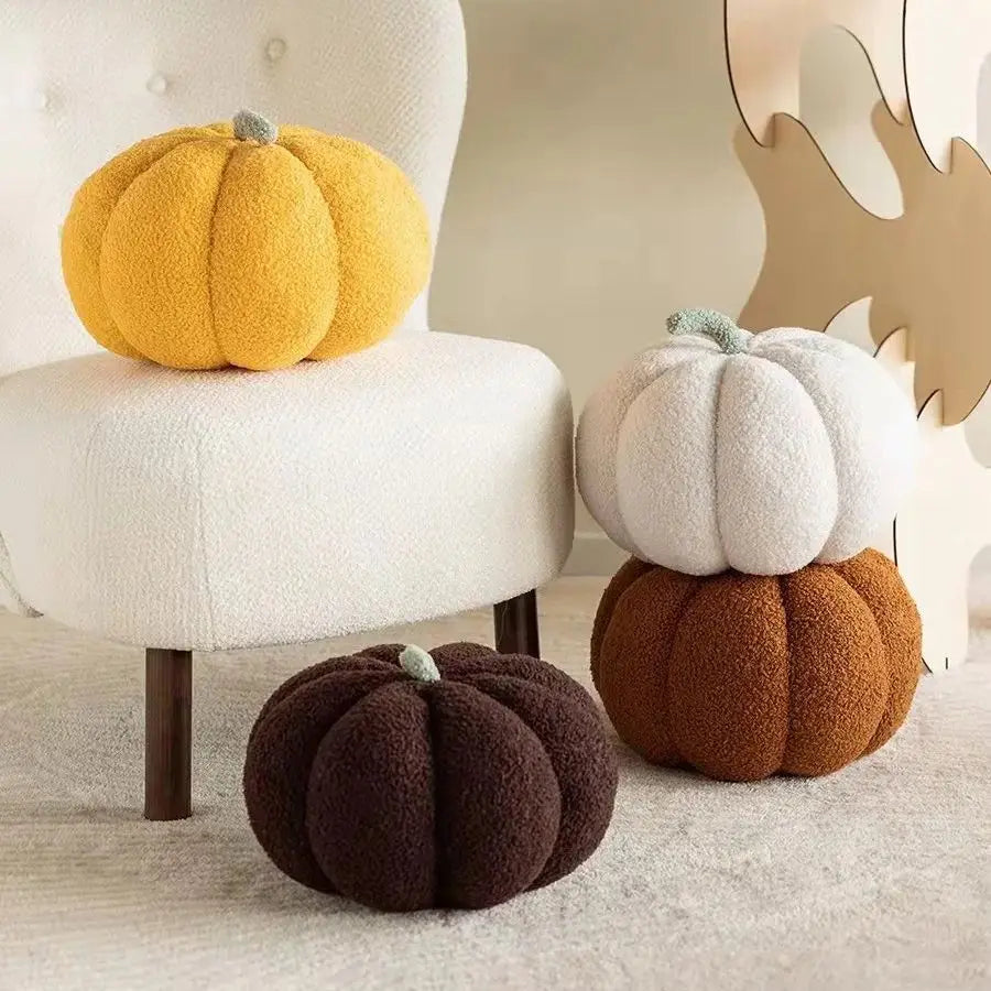Pumpkin Shaped Plush Throw Pillow