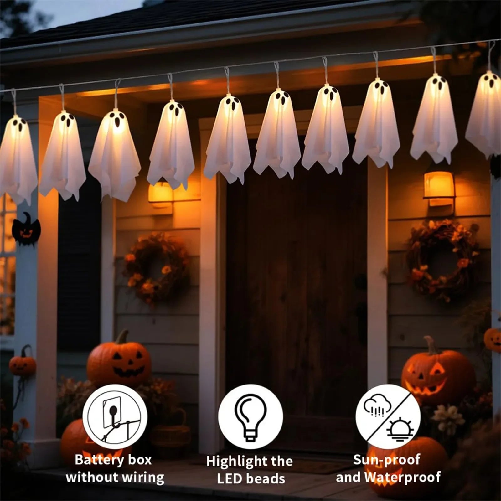 Ghost Halloween LED String Lights