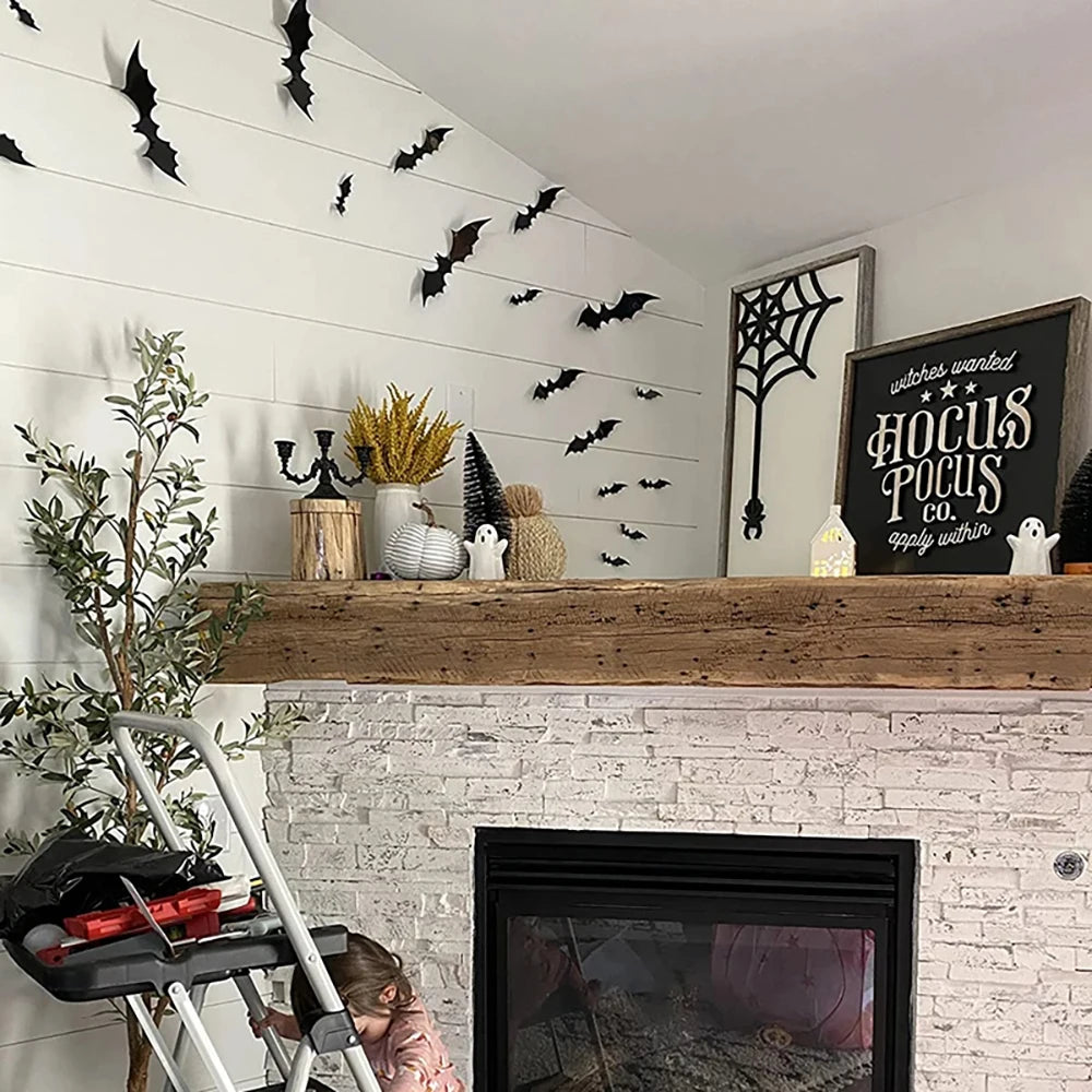 3D PVC Halloween Bat Wall Decorations