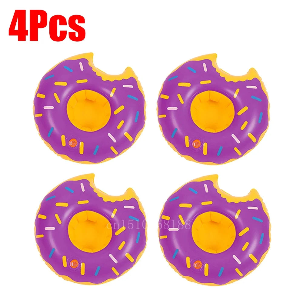 Bring tropical vibes to your next beach day or pool party with this Mini Coconut Tree & Flamingo Inflatable Drink Holder ! Made from durable PVC, it's lightweight, easy to inflate, and keeps your beverage floating right beside you.