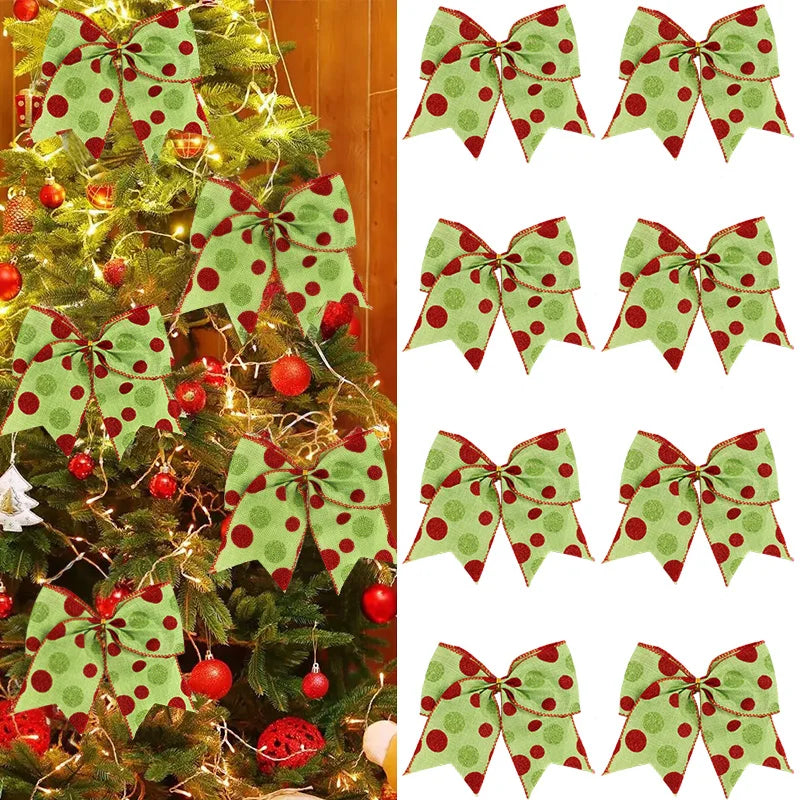 Red & Green Polka Dot Christmas Bows