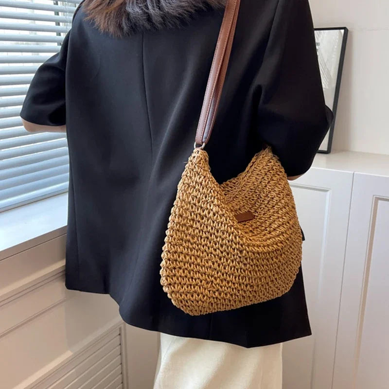 Bohemian Straw Tote Bag