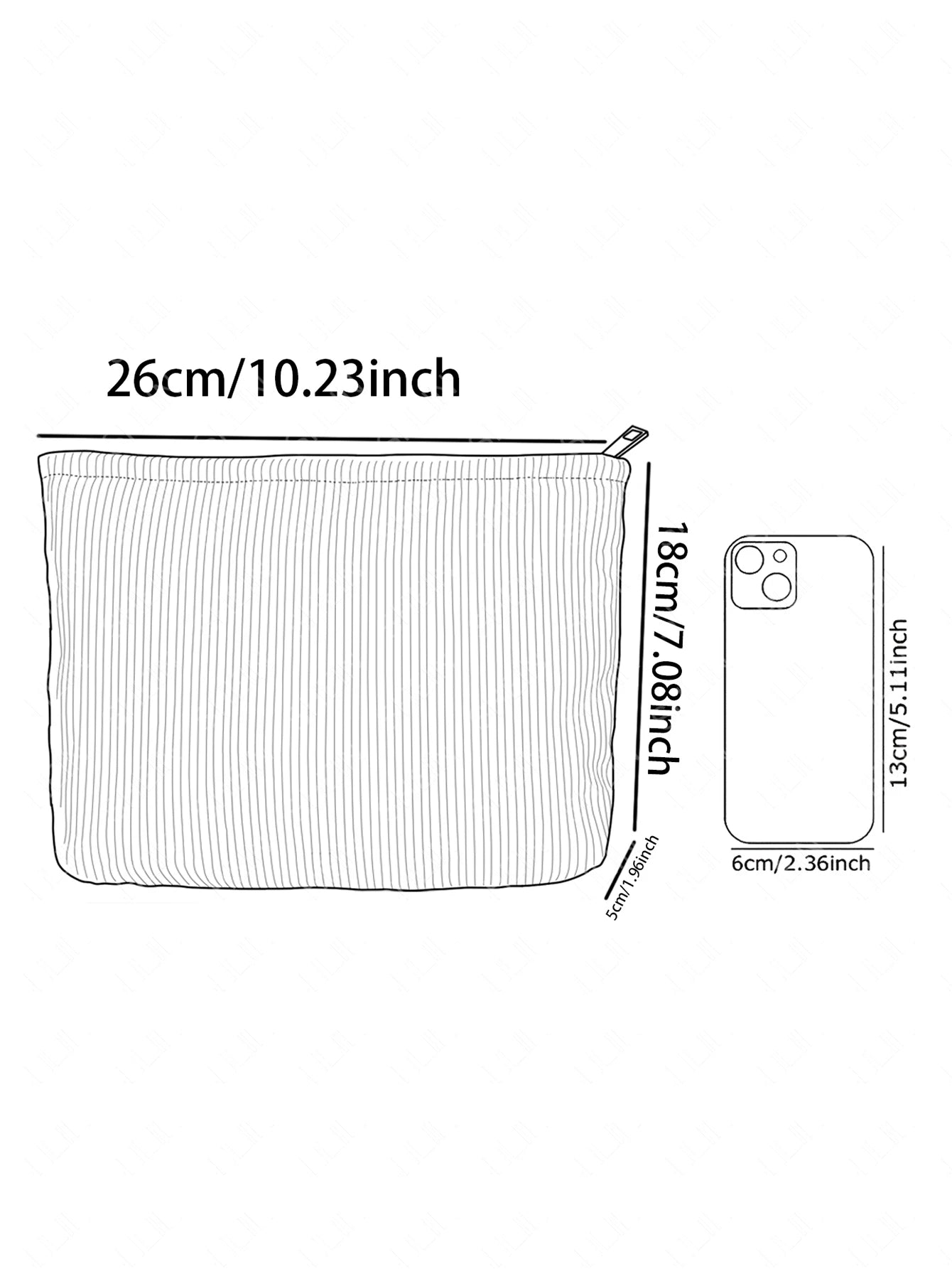 Corduroy Branch Bird Zipper Makeup Bag