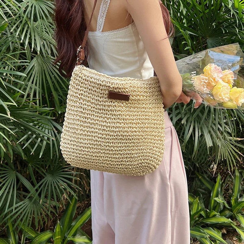 Bohemian Straw Tote Bag