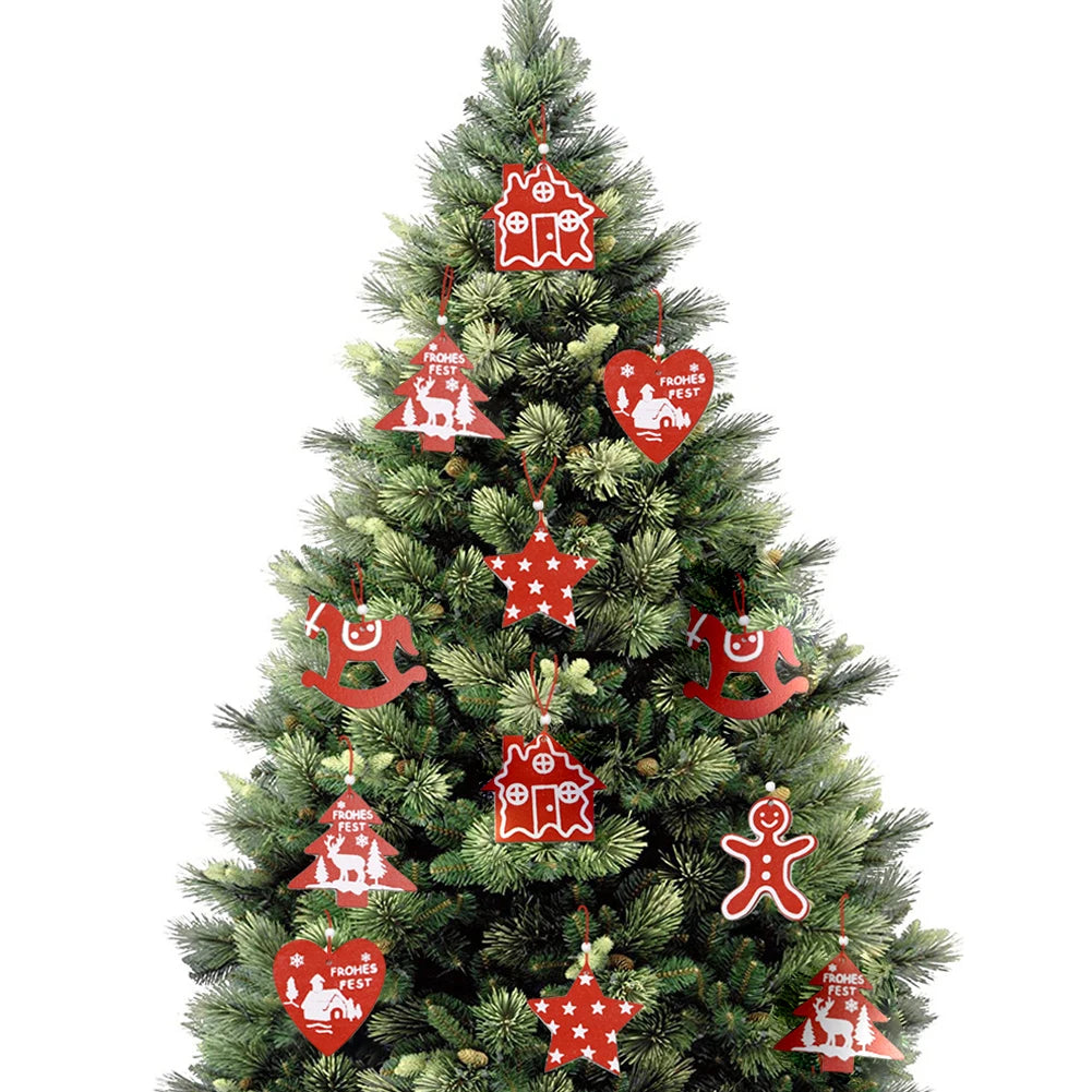Wooden Christmas Tree Hanging Ornaments