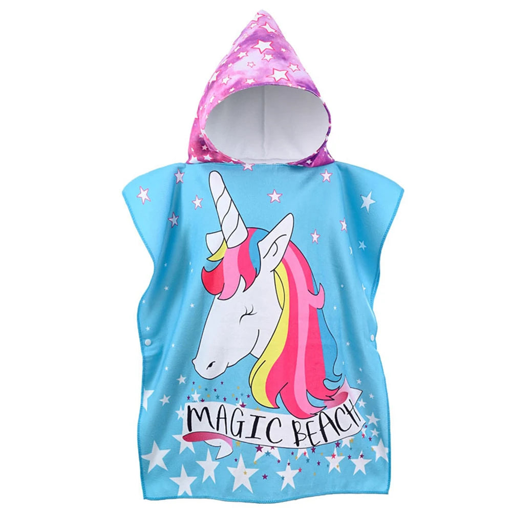  Kids hooded bath towel with unicorn design, perfect for fun and cozy bath times.
